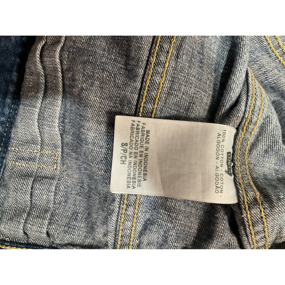 Vintage Y2K Womens Levis Denim Jacket LVC Pocket Crop - Picture 5 of 6